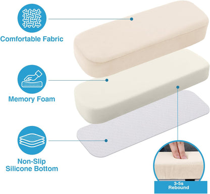 Memory Foam Office Chair Armrest Pads, Non-Slip Armrest Cushion