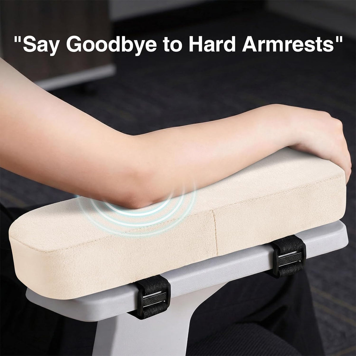 Memory Foam Office Chair Armrest Pads, Non-Slip Armrest Cushion