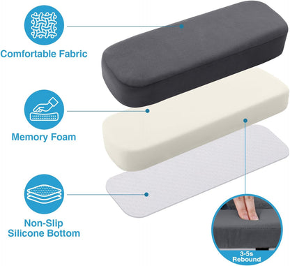 Memory Foam Office Chair Armrest Pads, Non-Slip Armrest Cushion