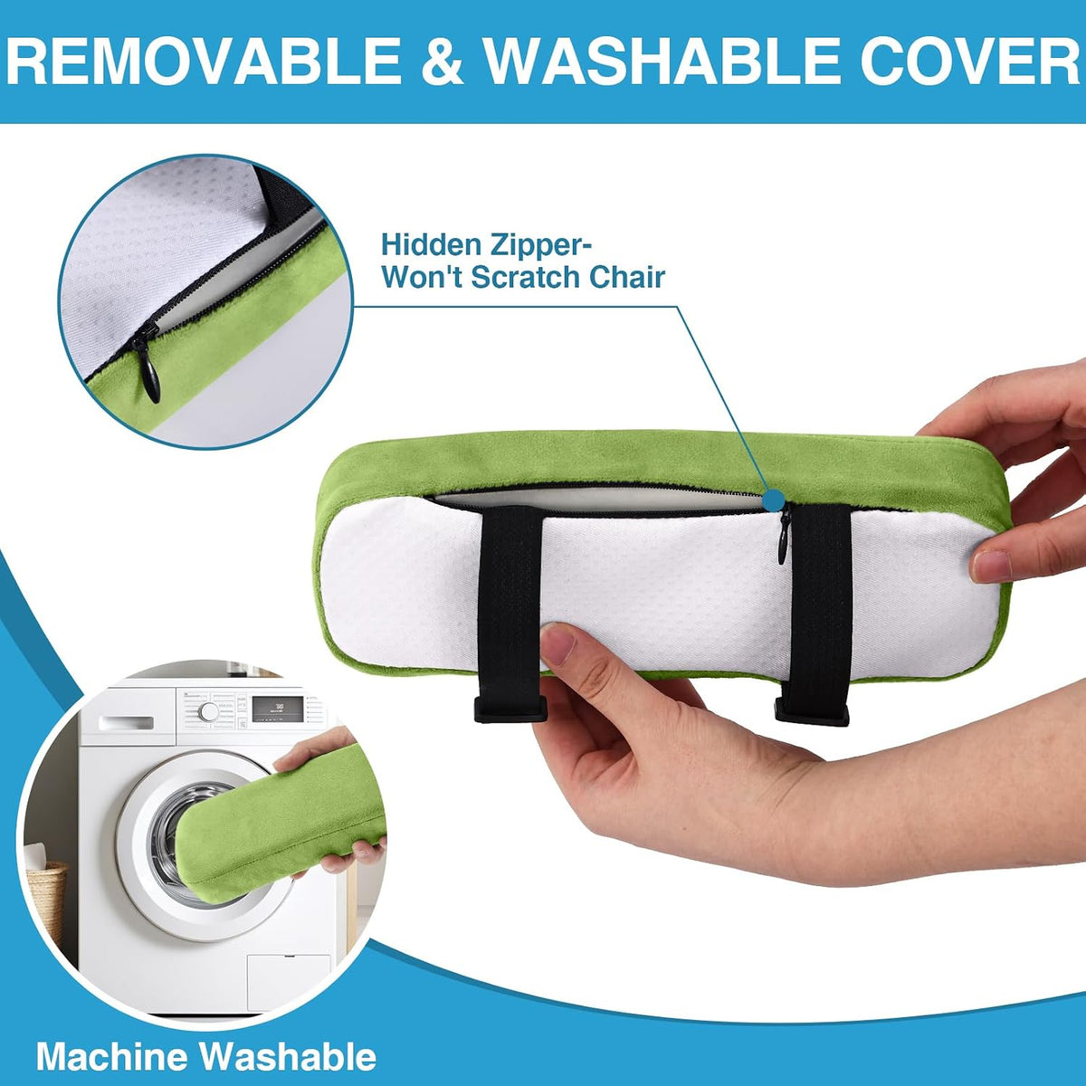 Memory Foam Office Chair Armrest Pads, Non-Slip Armrest Cushion
