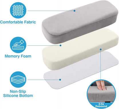 Memory Foam Office Chair Armrest Pads, Non-Slip Armrest Cushion