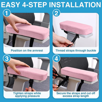Memory Foam Office Chair Armrest Pads, Non-Slip Armrest Cushion