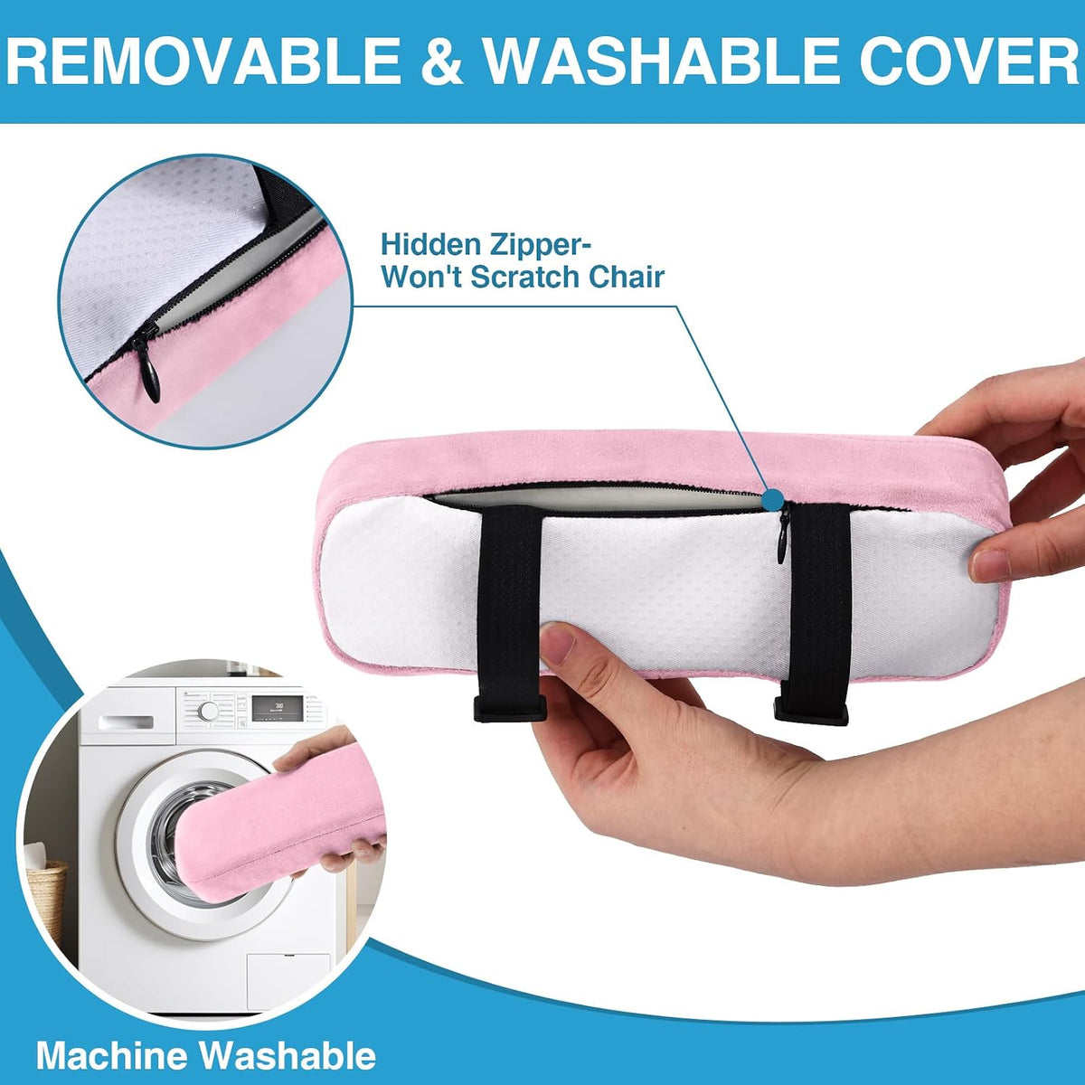 Memory Foam Office Chair Armrest Pads, Non-Slip Armrest Cushion