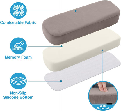 Memory Foam Office Chair Armrest Pads, Non-Slip Armrest Cushion