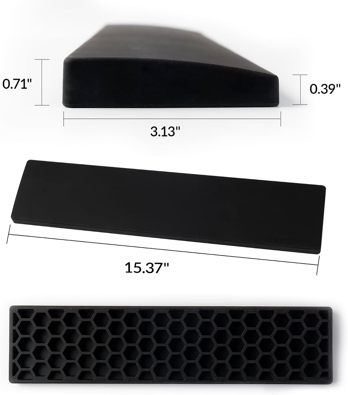 Ergonomic Silicone Wrist Rest for K4 Pro / K4 Max / Q5 / V5 / V5 Max,15.37" Honeycomb Non-Slip Palm Rest, 96% Full-Sized Mechanical Keyboards Support with Typing Pain Relief