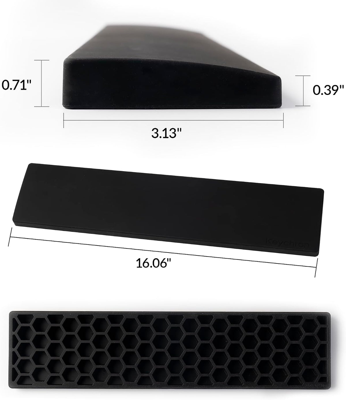 Ergonomic Silicone Wrist Rest for K4 Pro / K4 Max / Q5 / V5 / V5 Max,15.37" Honeycomb Non-Slip Palm Rest, 96% Full-Sized Mechanical Keyboards Support with Typing Pain Relief
