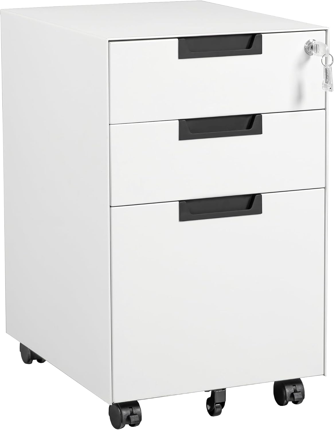 Letaya 3 Drawer Mobile File Cabinet with Lock,Under Desk Metal Filing Cabinets for Home Office Organizer Letters/Legal/A4((Fully Assembled-Black)