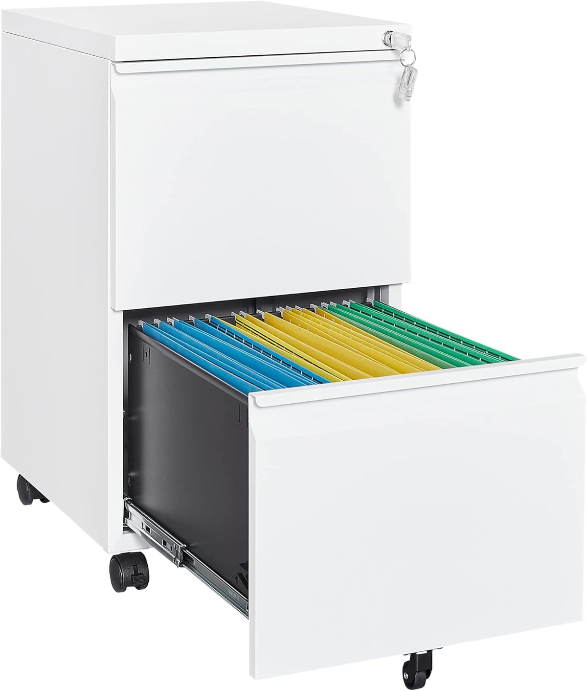 Letaya 3 Drawer Mobile File Cabinet with Lock,Under Desk Metal Filing Cabinets for Home Office Organizer Letters/Legal/A4((Fully Assembled-Black)