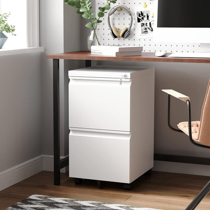 Letaya 3 Drawer Mobile File Cabinet with Lock,Under Desk Metal Filing Cabinets for Home Office Organizer Letters/Legal/A4((Fully Assembled-Black)