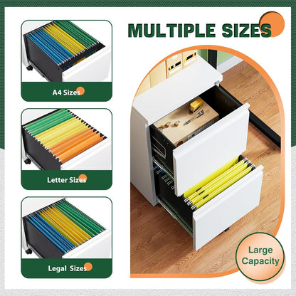 Letaya 3 Drawer Mobile File Cabinet with Lock,Under Desk Metal Filing Cabinets for Home Office Organizer Letters/Legal/A4((Fully Assembled-Black)