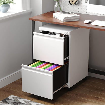 Letaya 3 Drawer Mobile File Cabinet with Lock,Under Desk Metal Filing Cabinets for Home Office Organizer Letters/Legal/A4((Fully Assembled-Black)