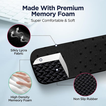 EdgeRest L-Shaped Desk Long Wrist Rest Elbow, Forearm & Wrist Comfort Support for Table or Desk Edge, Non-Slip, Memory Foam Padding, Ergonomic Design for Work, Universal Fit, Black