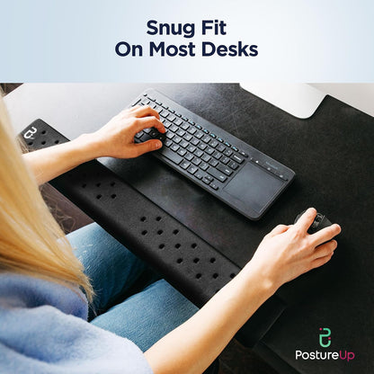 EdgeRest L-Shaped Desk Long Wrist Rest Elbow, Forearm & Wrist Comfort Support for Table or Desk Edge, Non-Slip, Memory Foam Padding, Ergonomic Design for Work, Universal Fit, Black