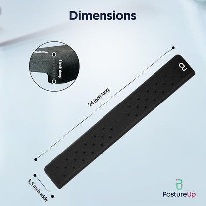 EdgeRest L-Shaped Desk Long Wrist Rest Elbow, Forearm & Wrist Comfort Support for Table or Desk Edge, Non-Slip, Memory Foam Padding, Ergonomic Design for Work, Universal Fit, Black