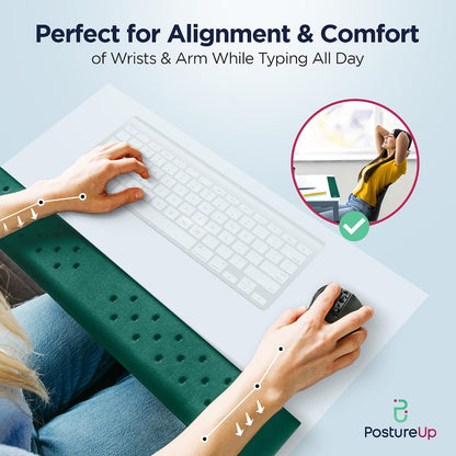 EdgeRest L-Shaped Desk Long Wrist Rest Elbow, Forearm & Wrist Comfort Support for Table or Desk Edge, Non-Slip, Memory Foam Padding, Ergonomic Design for Work, Universal Fit, Black