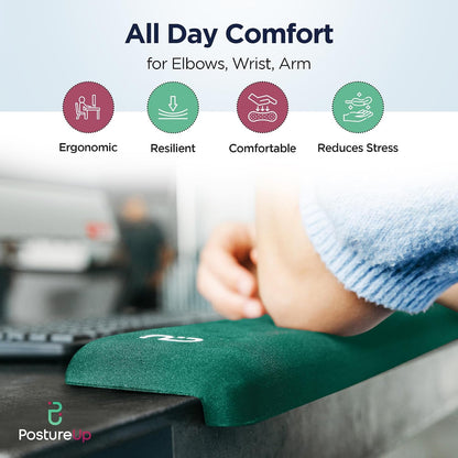 EdgeRest L-Shaped Desk Long Wrist Rest Elbow, Forearm & Wrist Comfort Support for Table or Desk Edge, Non-Slip, Memory Foam Padding, Ergonomic Design for Work, Universal Fit, Black