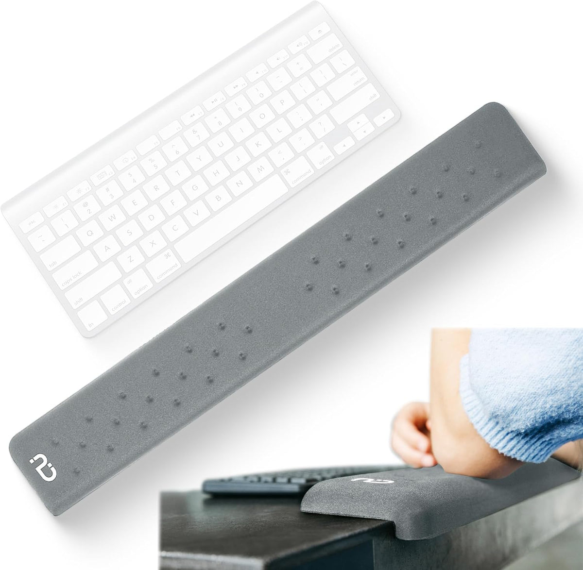 EdgeRest L-Shaped Desk Long Wrist Rest Elbow, Forearm & Wrist Comfort Support for Table or Desk Edge, Non-Slip, Memory Foam Padding, Ergonomic Design for Work, Universal Fit, Black
