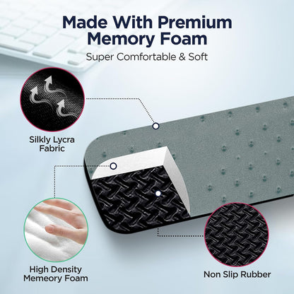 EdgeRest L-Shaped Desk Long Wrist Rest Elbow, Forearm & Wrist Comfort Support for Table or Desk Edge, Non-Slip, Memory Foam Padding, Ergonomic Design for Work, Universal Fit, Black