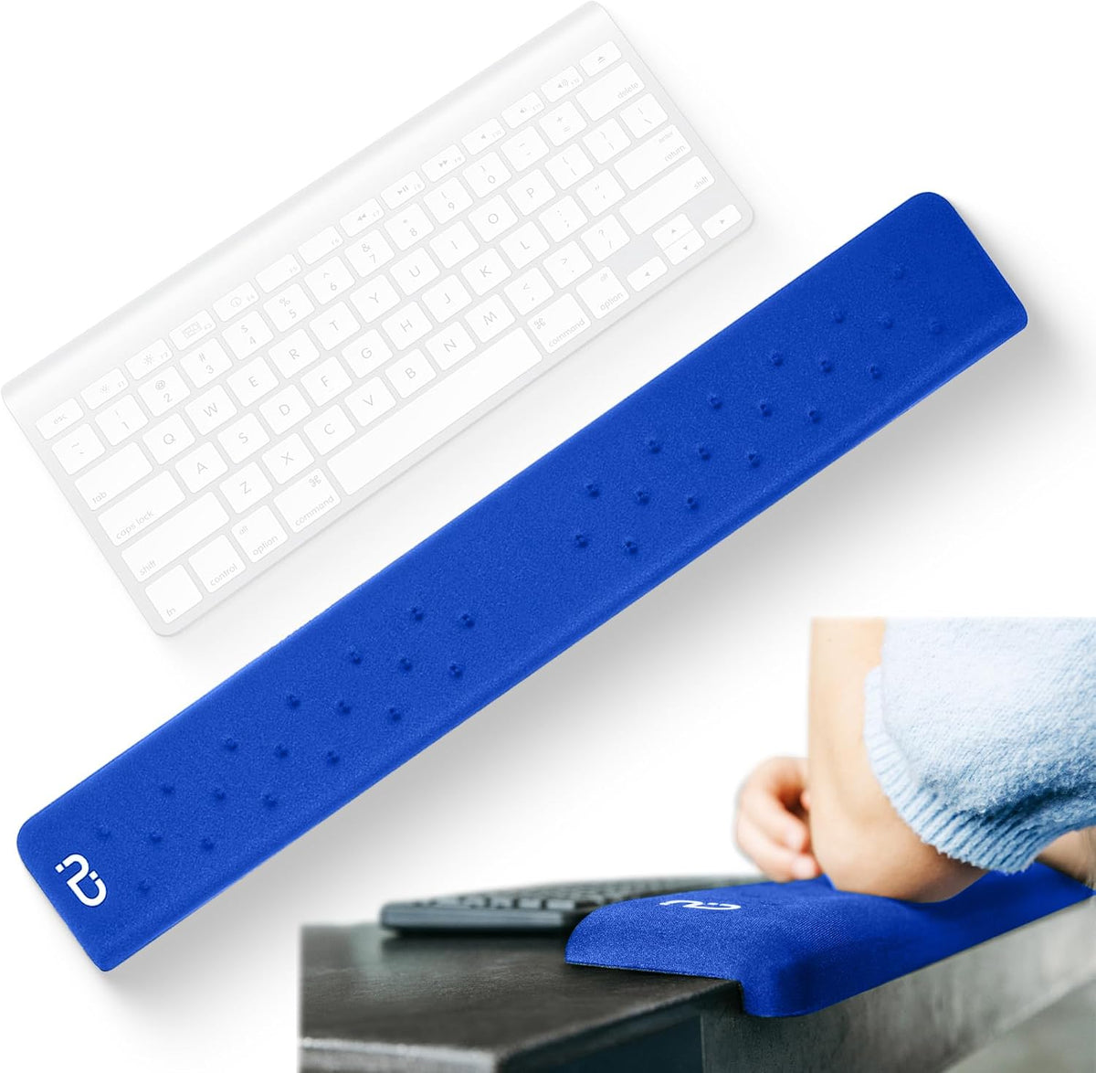 EdgeRest L-Shaped Desk Long Wrist Rest Elbow, Forearm & Wrist Comfort Support for Table or Desk Edge, Non-Slip, Memory Foam Padding, Ergonomic Design for Work, Universal Fit, Black