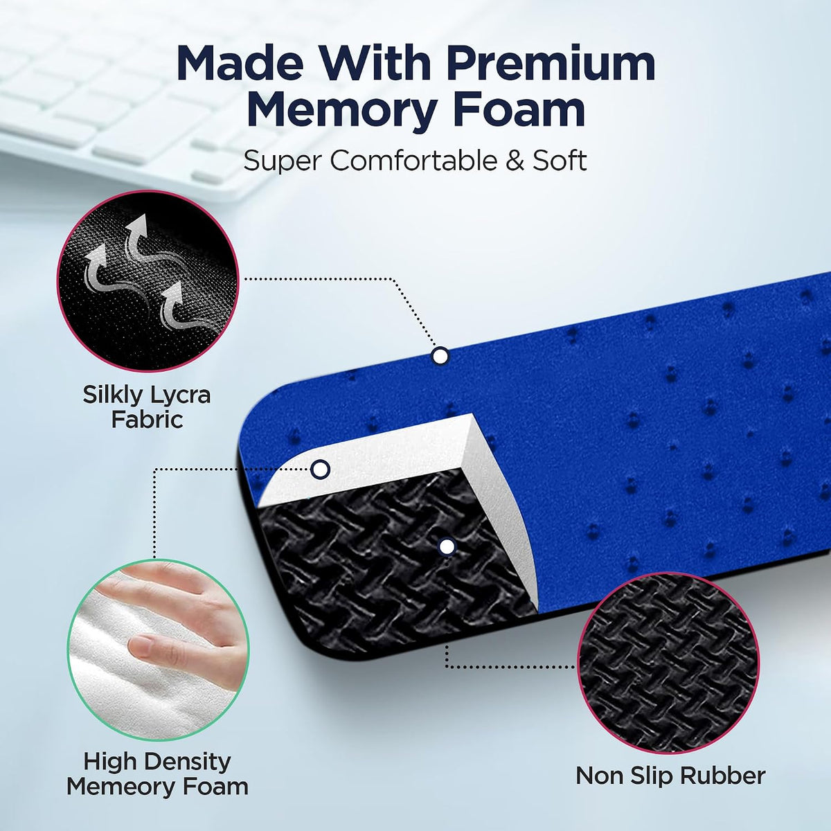 EdgeRest L-Shaped Desk Long Wrist Rest Elbow, Forearm & Wrist Comfort Support for Table or Desk Edge, Non-Slip, Memory Foam Padding, Ergonomic Design for Work, Universal Fit, Black