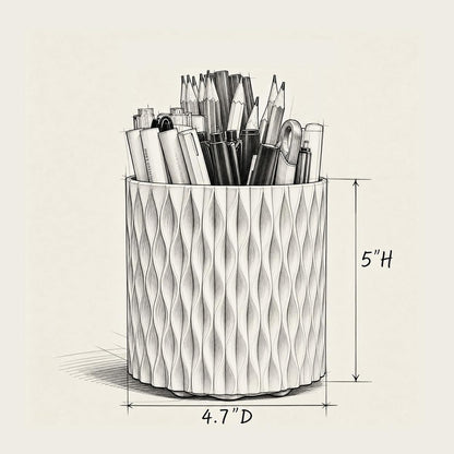 Rotating Pen Holder for Desk, 5 Slots Easthetic Pencil holder Desk Organizer Supplies and Accessories for Women Girls, Pencil Cup for Office Home Art Supply, White