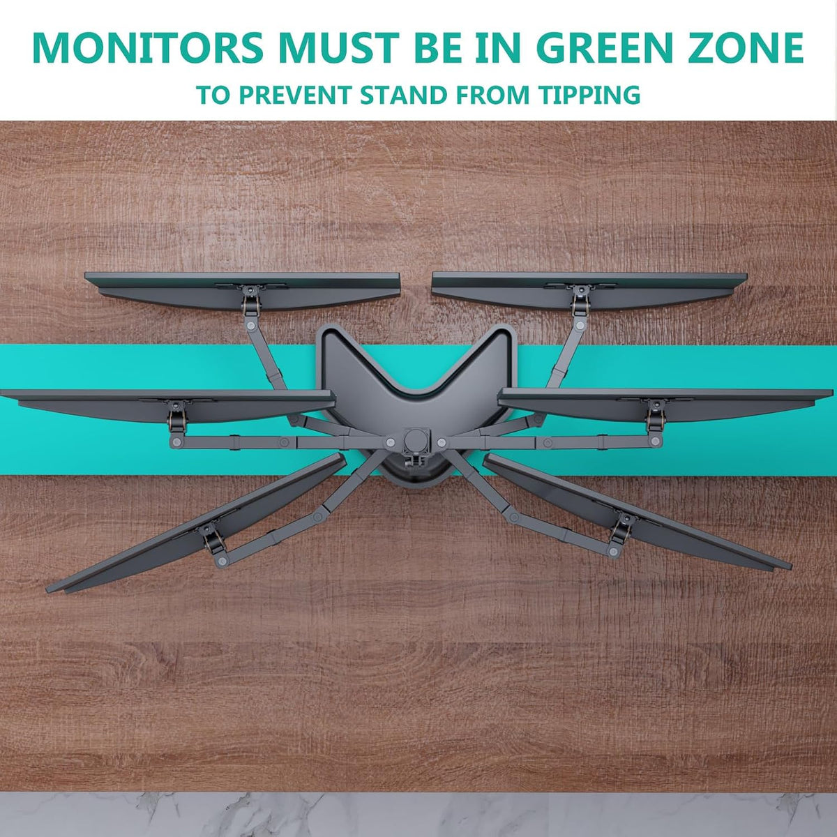 Free Standing Dual Monitor Stand, Height Adjustable Monitor Mount with Glass Base, Fits LCD LED Flat Curved Screen up to 27 inch, 22lbs, with Grommet Base (GMF002)
