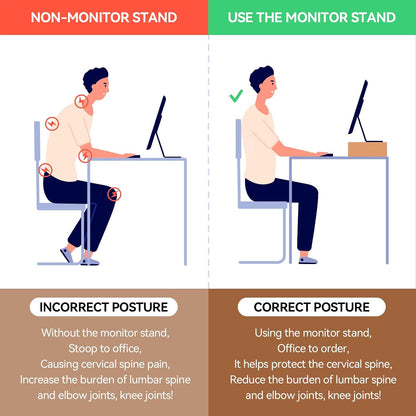 Wood Monitor Stand Riser for Desk, 15.39 Inch, Natural 39-NA