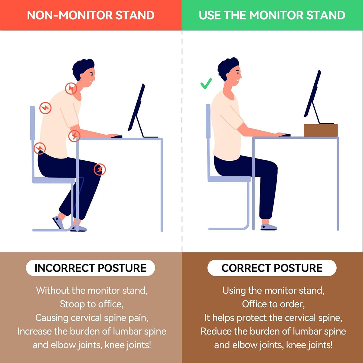 Wood Monitor Stand Riser for Desk, 15.39 Inch, Natural 39-NA