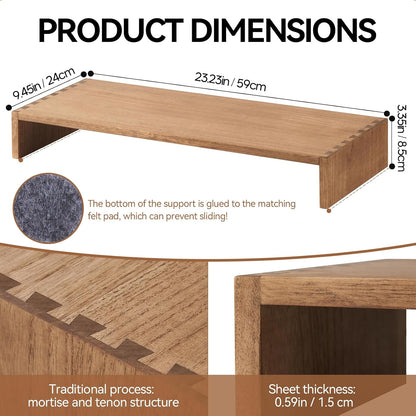 Wood Monitor Stand Riser for Desk, 15.39 Inch, Natural 39-NA