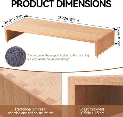 Wood Monitor Stand Riser for Desk, 15.39 Inch, Natural 39-NA
