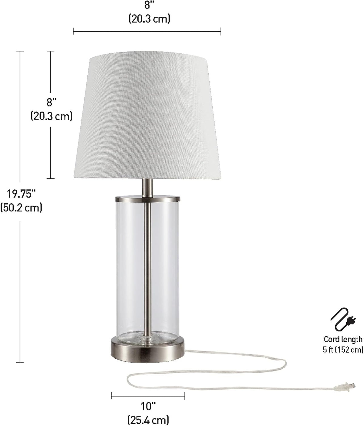 15" Ceramic Table Lamp, Matte Black Base, Wood-Toned Accent, White Linen Shade, Dual Rotary Switch, Modern Bedroom or Office Lighting, 61000046