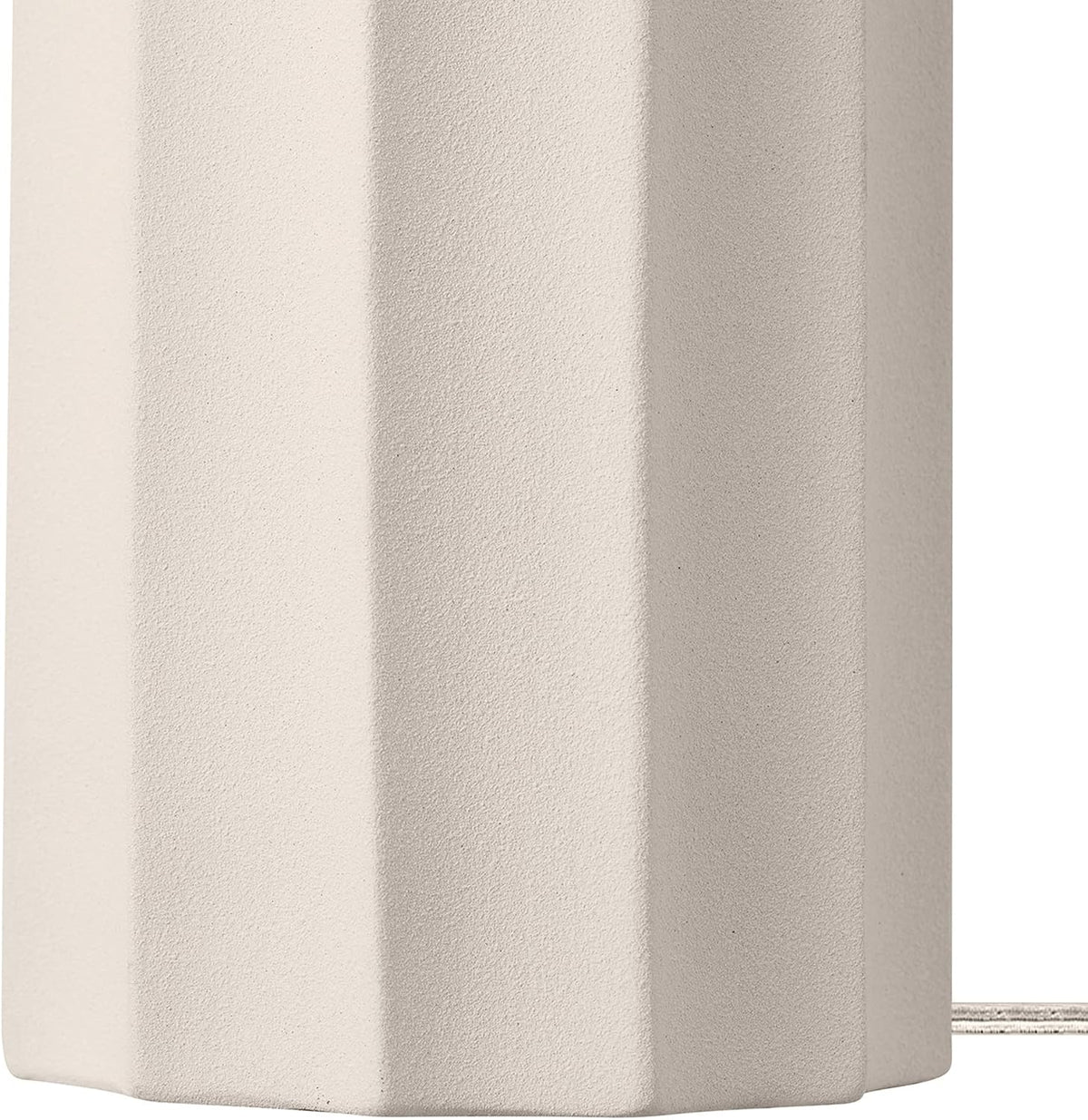 15" Ceramic Table Lamp, Matte Black Base, Wood-Toned Accent, White Linen Shade, Dual Rotary Switch, Modern Bedroom or Office Lighting, 61000046