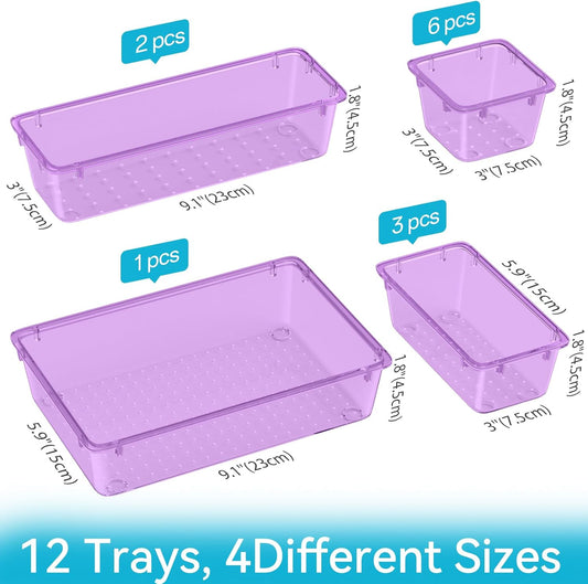 Drawer Organizer Set, Makeup Organizers, Tool Storage Trays, Pueple