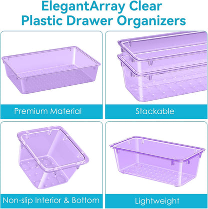 Drawer Organizer Set, Makeup Organizers, Tool Storage Trays, Pueple