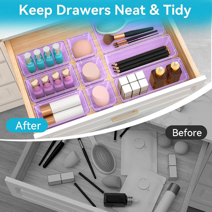 Drawer Organizer Set, Makeup Organizers, Tool Storage Trays, Pueple