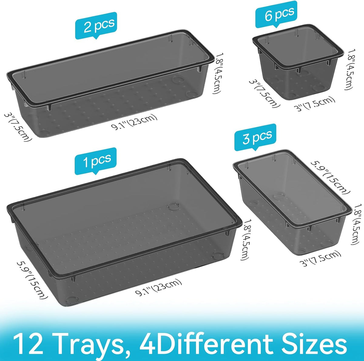 Drawer Organizer Set, Makeup Organizers, Tool Storage Trays, Pueple
