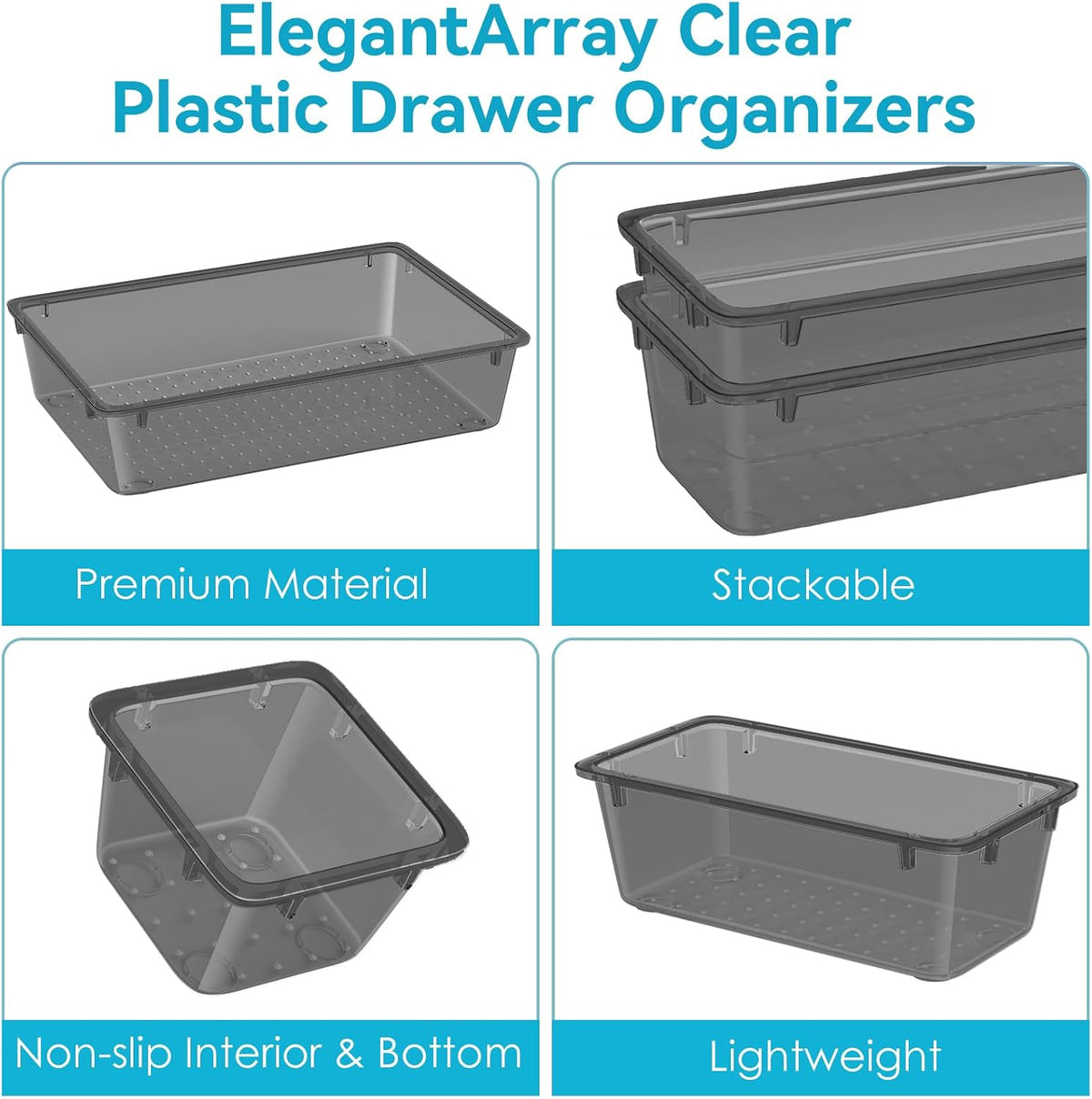 Drawer Organizer Set, Makeup Organizers, Tool Storage Trays, Pueple