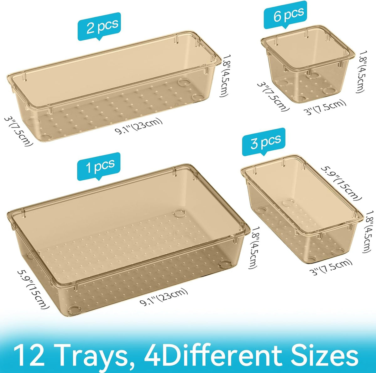 Drawer Organizer Set, Makeup Organizers, Tool Storage Trays, Pueple