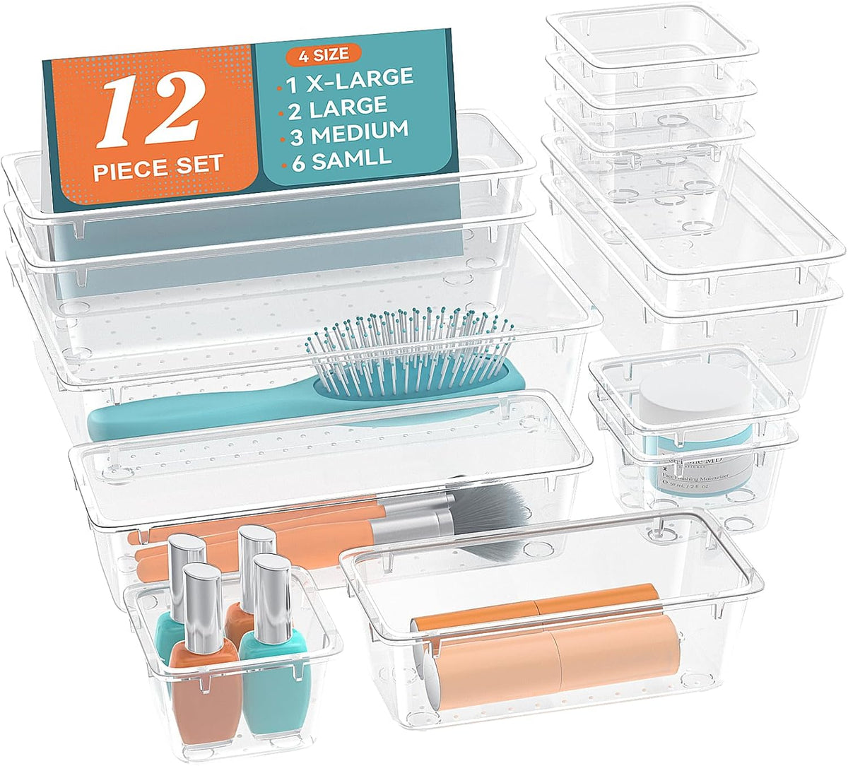 Drawer Organizer Set, Makeup Organizers, Tool Storage Trays, Pueple