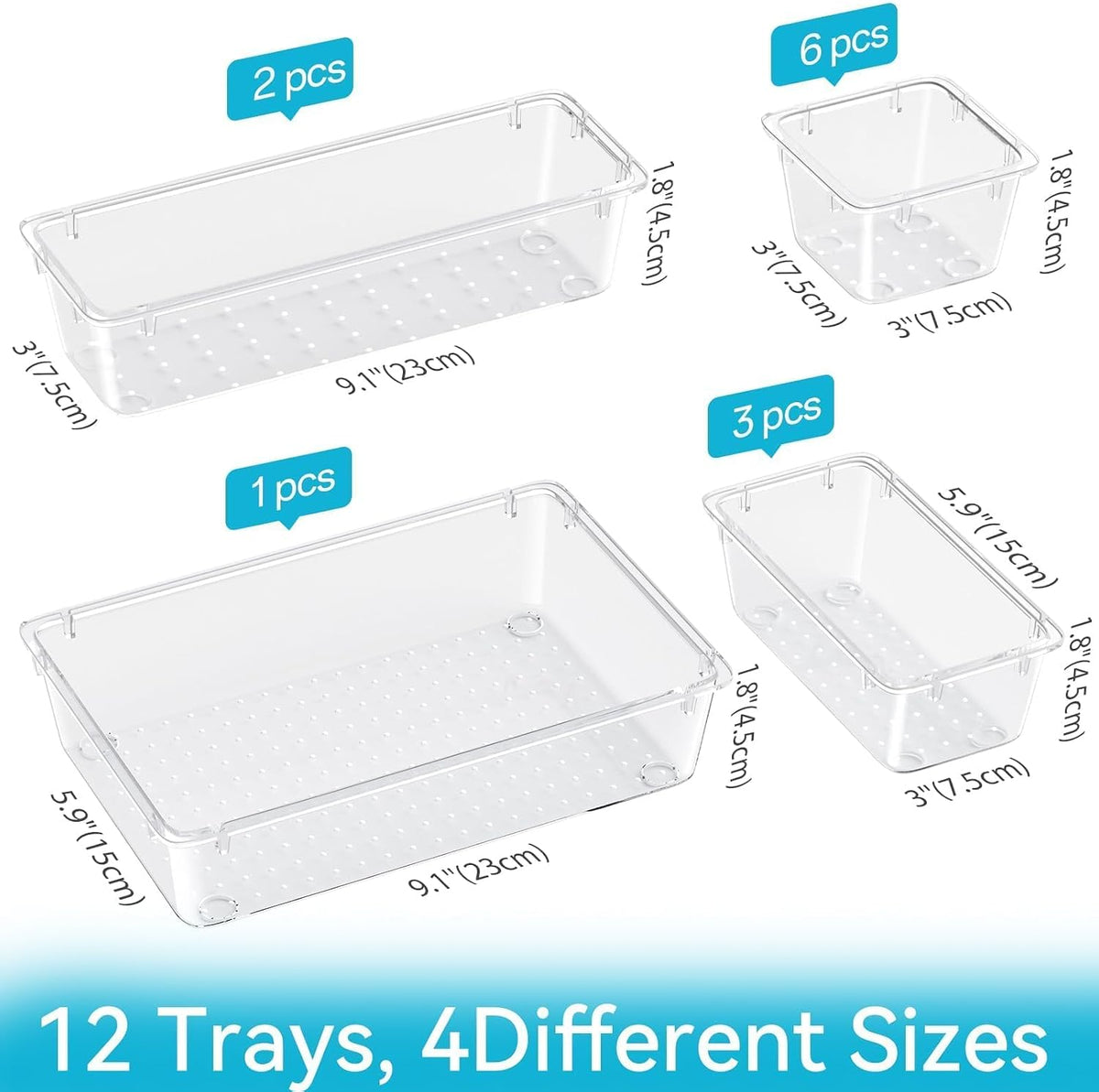Drawer Organizer Set, Makeup Organizers, Tool Storage Trays, Pueple