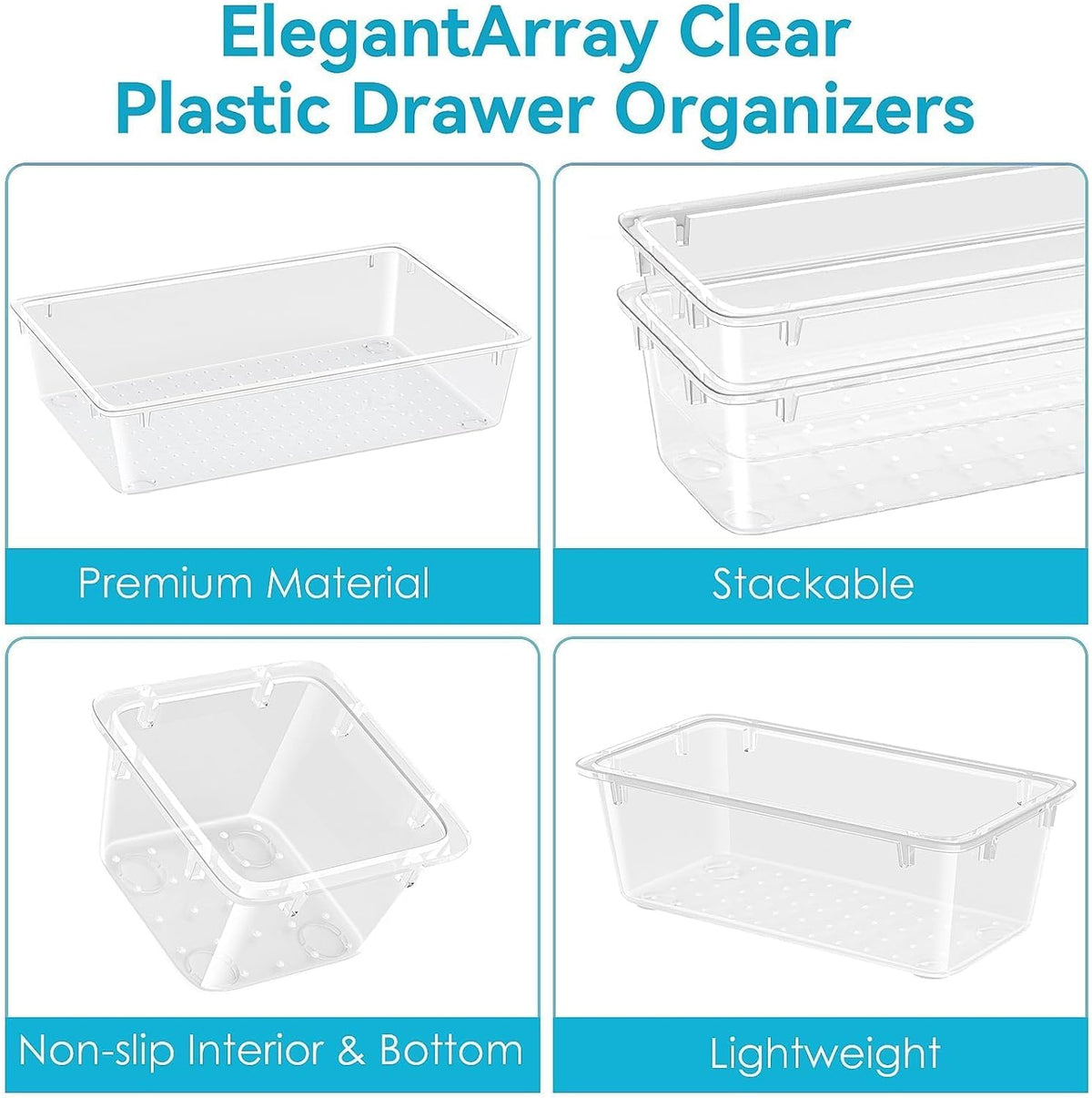 Drawer Organizer Set, Makeup Organizers, Tool Storage Trays, Pueple