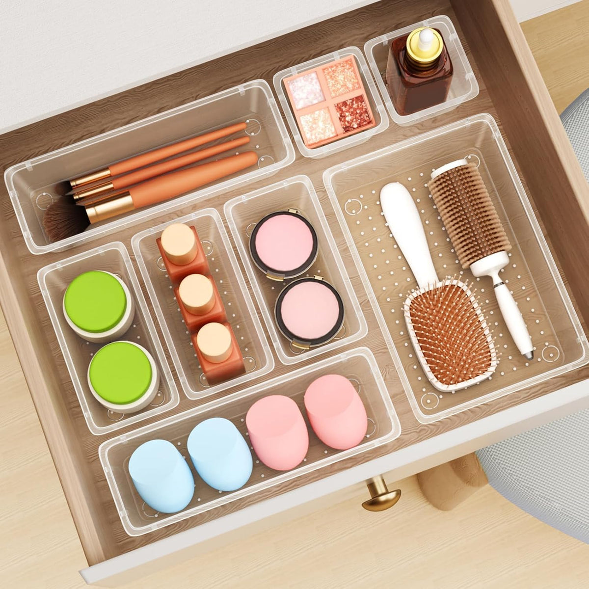 Drawer Organizer Set, Makeup Organizers, Tool Storage Trays, Pueple