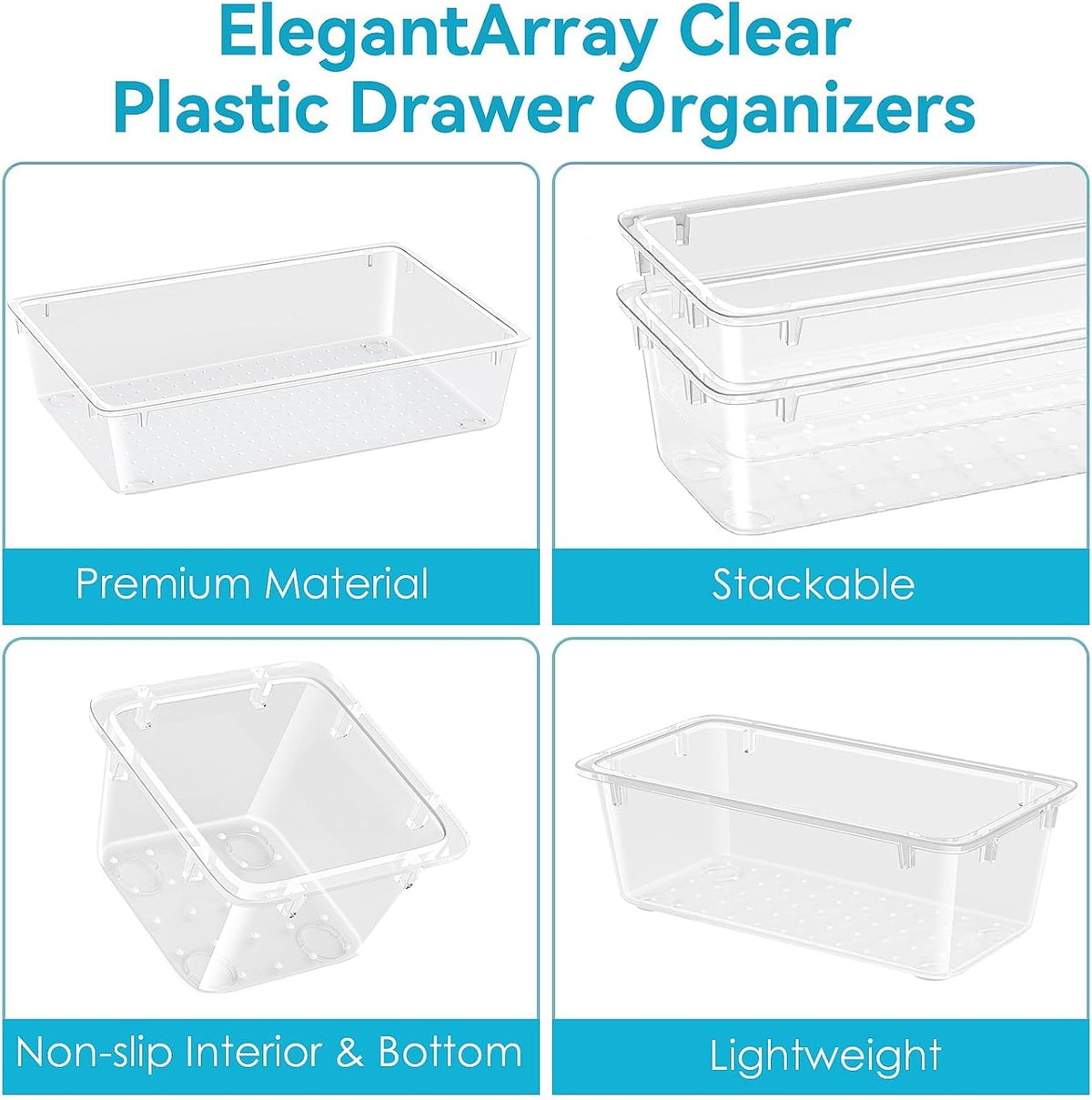 Drawer Organizer Set, Makeup Organizers, Tool Storage Trays, Pueple
