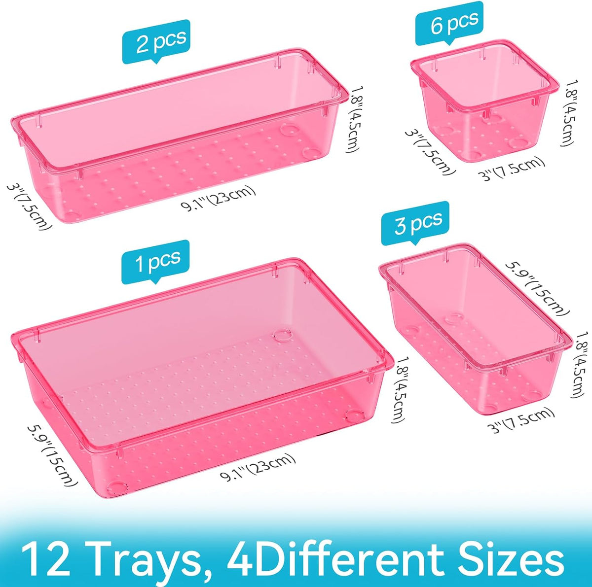 Drawer Organizer Set, Makeup Organizers, Tool Storage Trays, Pueple