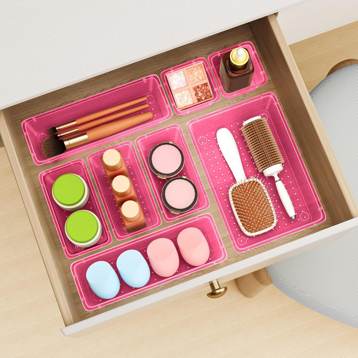 Drawer Organizer Set, Makeup Organizers, Tool Storage Trays, Pueple