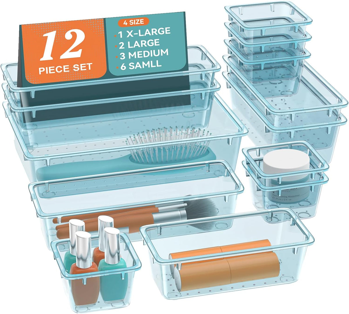 Drawer Organizer Set, Makeup Organizers, Tool Storage Trays, Pueple