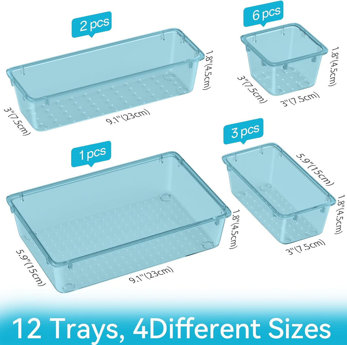 Drawer Organizer Set, Makeup Organizers, Tool Storage Trays, Pueple