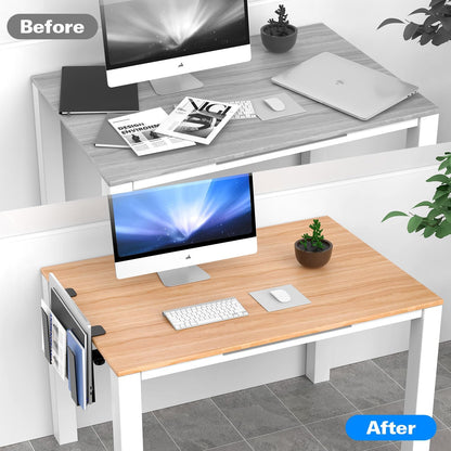 Adjustable Side Laptop Mount, No Drill Desk Storage Organizer, Metal Hanging Notebooks Holder, Punch-Free Clamp for MacBook Pro, Documents With Anti-Scratch Silicone