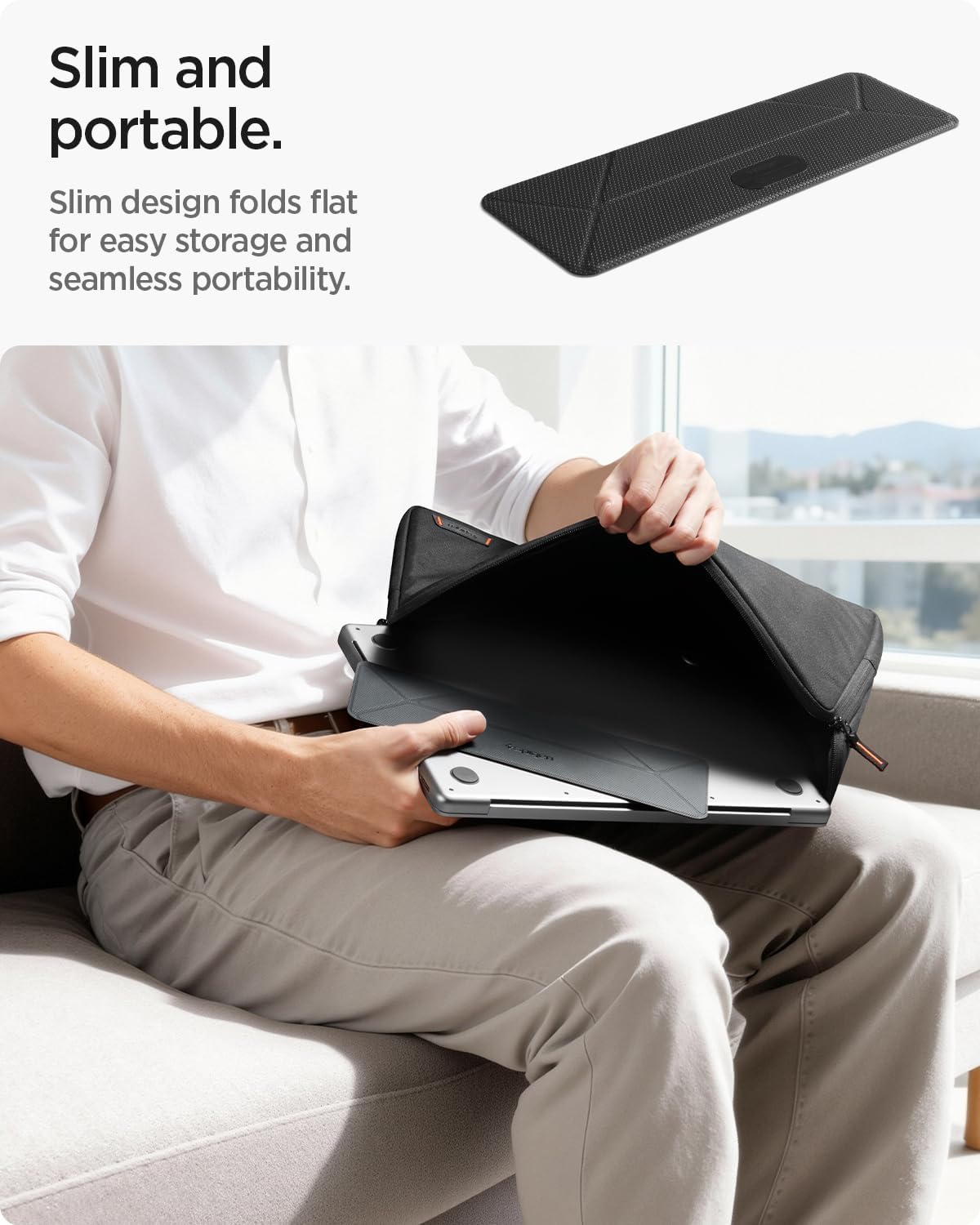 Slim Fold Portable Laptop Stand Keyboard Riser Foldable Portable