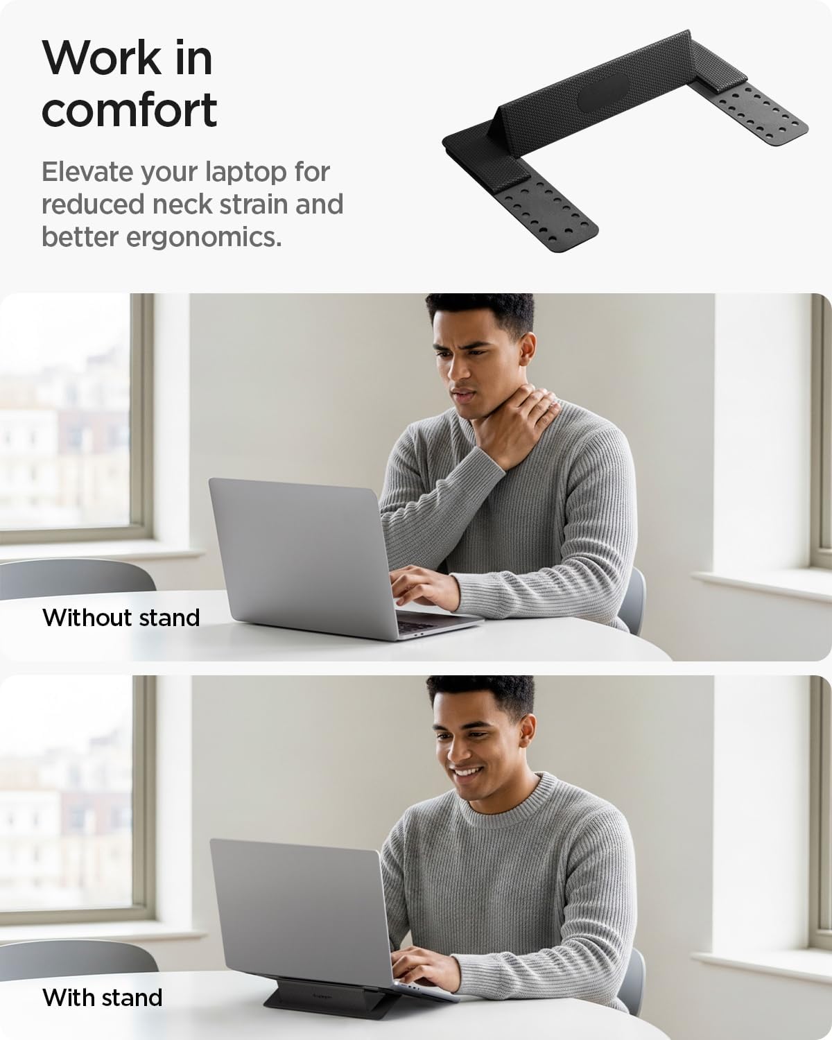 Slim Fold Portable Laptop Stand Keyboard Riser Foldable Portable